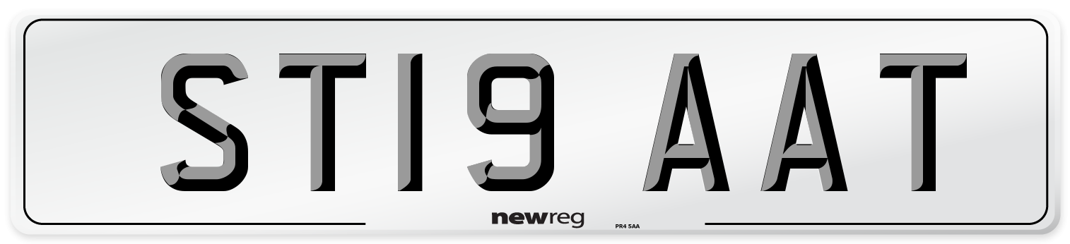 ST19 AAT Number Plate from New Reg